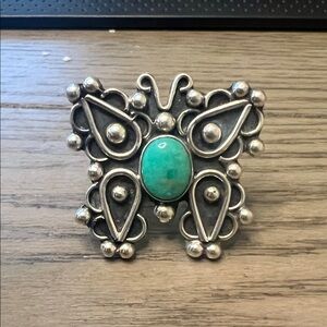 Turquoise Butterfly Sterling Ring